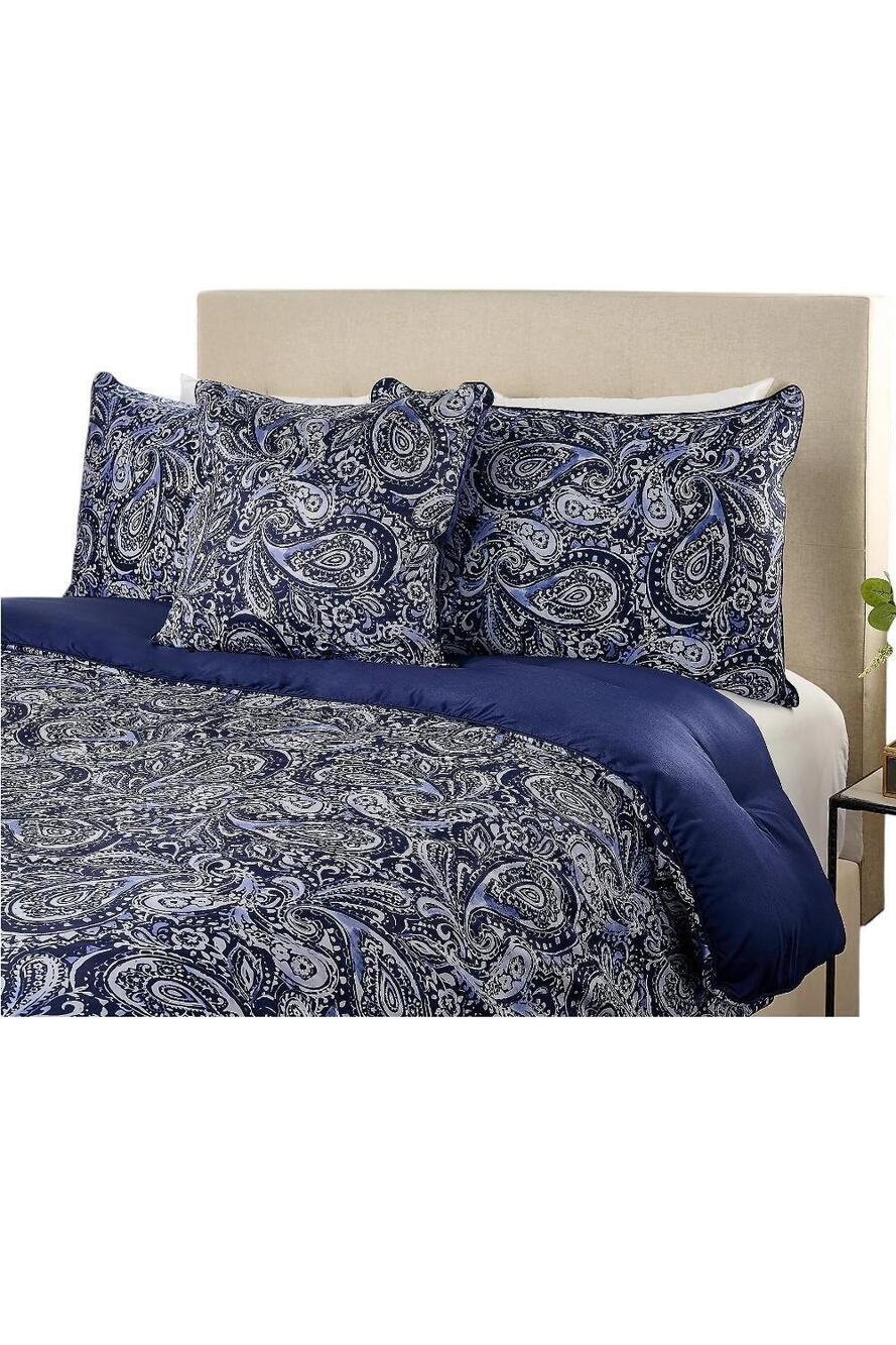Northern Nights Paisley Comforter 4-Piece Set Navy